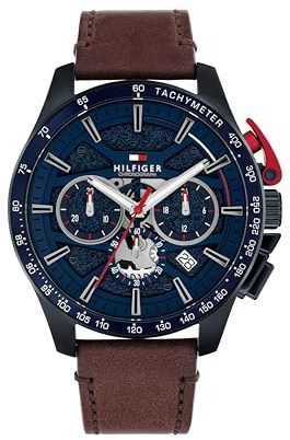 Tommy Hilfiger Chronograph Quarz Uhr Braunes mit Braunes Lederarmband - 1792268