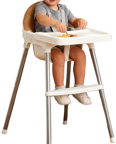 Kinderhochstuhl – 3-in-1-Babyhochstuhl – 60 x 50 cm, verstellbarer Kleinkindsitz, multifunktionale Up-Down-Stühle, bequemes PU-Kissen und abnehmbares, verbreitertes Tablett für sicheres Füttern