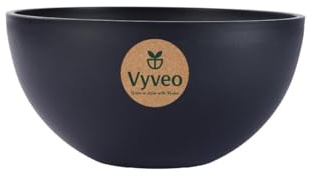 Vyveo - Blumentopf Bolla - 20x12 - Schwarz - Blumentopf für den Innen- und Außeneinsatz - Übertopf - Pflanztopf - Pflanzgefäß