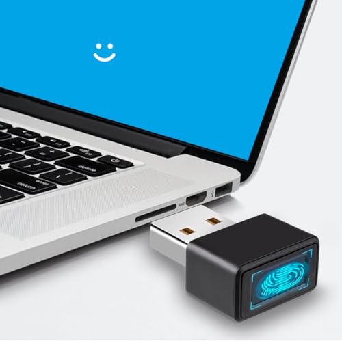 AHANIN USB Fingerprint Reader for Windows Hello, Windows 10/11 Laptop & PC Unlock, File Encryption, 360° Touch Speedy Matching Biometric Fingerprint Scanner Security Key
