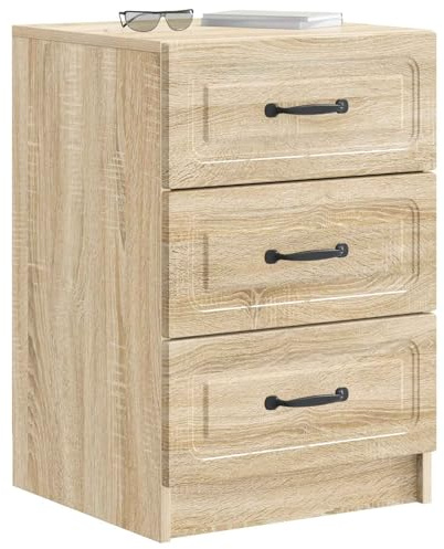 vidaXL Nachttisch Sonoma-Eiche 43 x 41 x 63,5 cm Holzwerkstoff, Schlafzimmermöbel, Vintage Nachttisch mit viel Stauraum, rechteckig, platzsparender Tisch, Dekoständer für Deko