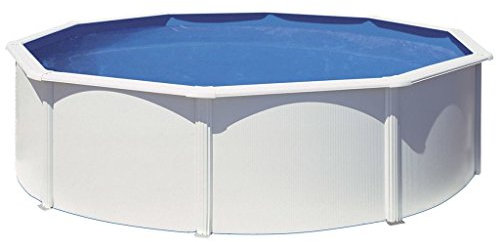 Gre KITPR4583- Piscina Azores desmontable redonda de acero color blanco Ø460x132 cm