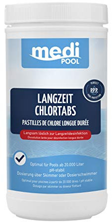 Chlortabletten organisch - 200g - 1KG - langsam löslich - Aktivchlor Mind. 90% - mit POWERHAUS24 Pflegefibel