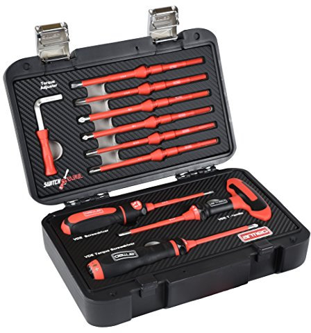 Armeg SDSBSET001FL Fully Loaded VDE Adjustable Torque Screwdriver Set - Black/Red (13-Piece)
