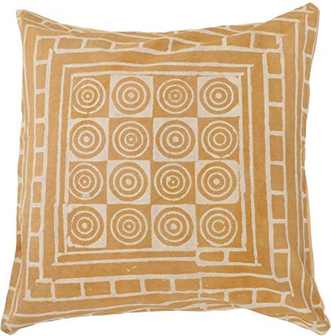 GURU SHOP Kissenbezug Blockdruck, Dekokissen Bezug, Kissenhülle Ethno, Traditionelle Herstellung - Muster 30, Baumwolle, Size:40x40 cm