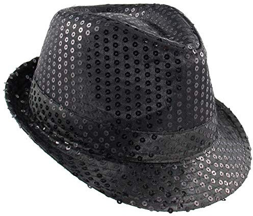 Schwarzer Paillettenhut Pailletten Hut Glitzer Schwarz