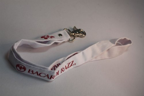 Bacardi Schlüsselbund Lanyard K1 - Weiß, Minimalistisch, Spaß, Erwachsene, Nachtleben-Fans