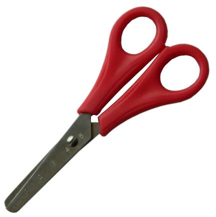 Kinder Bastelschere RUND für Rechtshänder - Freie Farbauswahl - (Rot)