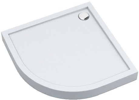 AQUABAD Duschwanne/Duschtasse | Ultima mit LeakProtect Technologie Smooth White 80x80cm R55 Viertelkreis