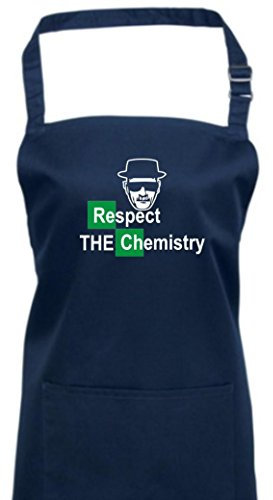 Shirtinstyle Kochschürze Latzschürze Breaking Bad Respect the Chemistry, Farbe Navy