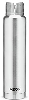 Milton Thermosteel Elfin 750, Vacuum Insulated Flask, 750 ml | 25 oz | 24 Hours Hot & Cold Water Bottle 18/8 Stainless Steel, Durable Body, BPA Free, Leak-Proof Simple Screw Lid | Silver