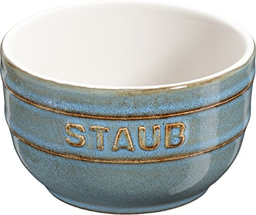 Staub Keramik Dessertschale Auflaufform Förmchen, rund, 6er Set Antiktürkis 8 cm