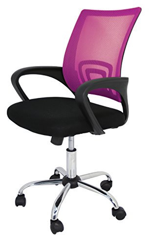 La Silla Española Ribadeo Silla de Oficina sin Reposacabezas, Poliéster y Rejilla, Rosa, 53.5x57x98 cm