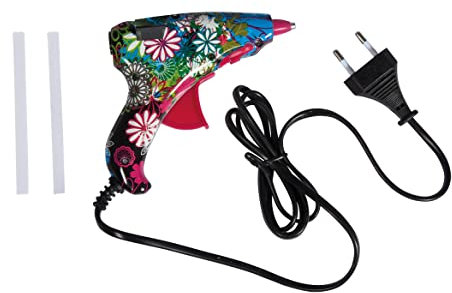 Rayher 30216000 Mini-pistolet à colle chaude, plastique, 12x12 cm, multicolore