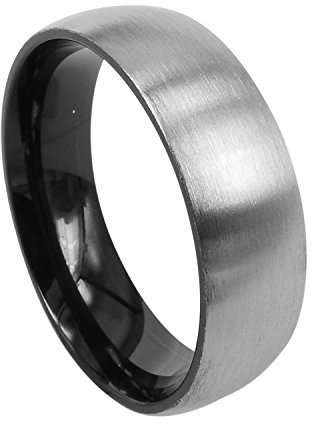 Everstone Damen-Ring Titan, Herren-Ring Titan, Freundschaftsringe, Hochzeitsringe, Eheringe, Mattiert rund Breite 7mm Größe 64 (20.4)