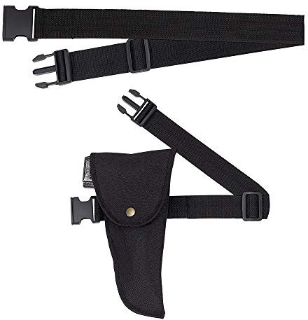 W WIDMANN MILANO Party Fashion 00050 - S.W.A.T Holster mit Gürtel, Schwarz, Pistolenhalter, Kostüm, Accessoire, Karneval, Mottoparty