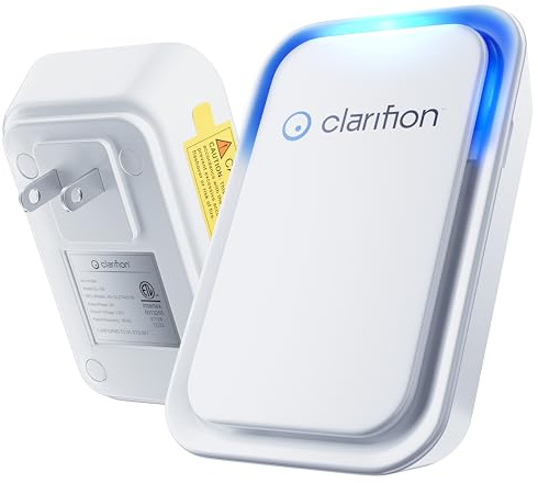 Clarifion - Air Ionizers for Home (1 Pack), Negative Ion Filtration System, Quiet Air Freshener for Bedroom, Office, Kitchen, Portable Air Filter Odor, Smoke Dust, Pets, Eliminator, Mini Air Cleaner