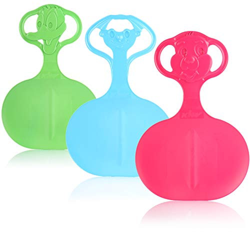 com-four® 3X Schneeflitzer zum Rodeln - Schneerutscher für die ganze Familie - Schlitten [Auswahl variiert] (03 Stück - Glider Motiv)