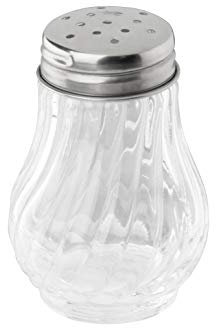 FM Professional, 5x7cm /50ml / 1ud azucarero cocina pimentero/salero con tapa / 50 ml / 5,5x5,5x7 cm / 1 ud, Cristal y acero inoxidable, plata