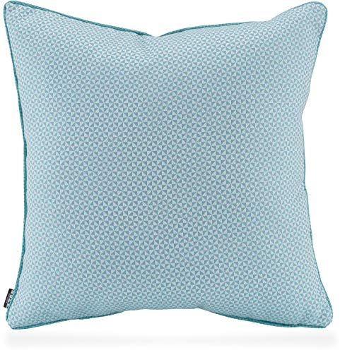 H.O.C.K. Pepe-Helix Outdoor Kissen inkl. Füllung mit Keder wasserabweisend/lichtecht (6-7) für den Garten (50x50cm, Türkis)