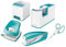 Leitz Wow Schreibtisch Accessoires (Komplett - Set, Weiß/Schwarz) (Metallic Eisblau)