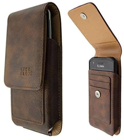 caseroxx Handy Hülle Outdoor Tasche für Zebra TC21 / TC26 mit drehbarem und abnehmbarem Gürtelclip in braun
