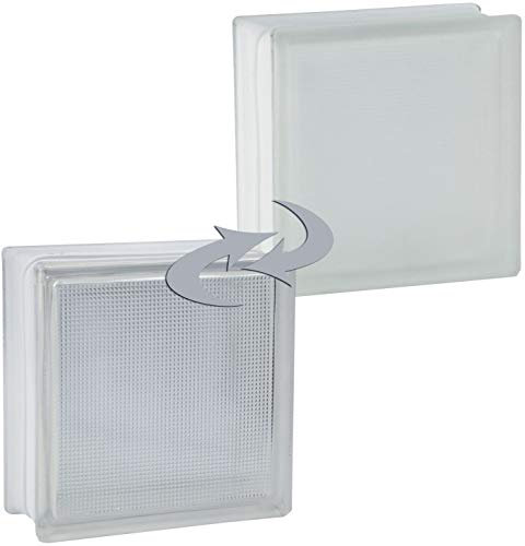 Design Glasbaustein Samba klar 1-seitig satiniert 19x19x8 cm - 5 Stück