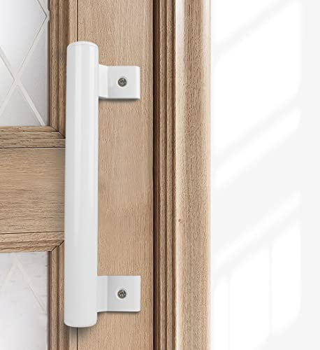 KAFENDA YUM manija de aleación de aluminio blanco balcón puerta corredera manija de puerta de granero deslizante manija de puerta de jardín manija de montaje lateral con tornillos de montaje