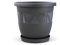 Plastard Blumentopf Durchmesser 15 cm mit Untersetzer Farbe Anthrazit runder Pflanzkübel Blumenkübel Gartentopf aus Kunststoff witterungsbeständiger für Innen und Außen