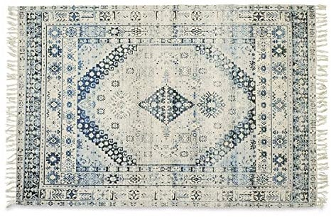 Loberon In- & Outdoor-Teppich Daly, Handgefertigt, Umweltfreundlich & Nachhaltig, Zeitlos Schönes Design, Weich & Widerstandsfähig, 120x180 cm, Wohntextilien, PET, blau
