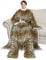Catalonia Classy Leopard Wearable Sherpa Blanket with Sleeves and Foot Pocket, Soft Cosy Fleece Slankets for Women Warm Fluffy Plush Throws Winter TV Blanket for Sofa Couch 190 x 135 cm