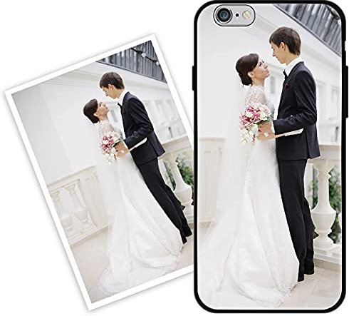 Sunrive Personalisierte Hülle kompatibel mit iPhone 6 / 6S Handyhülle Benutzerdefiniert Gehärtetes Glas Weicher Etui mit Eigenem Foto Bild Text Individuelle + Displayschutzfolie