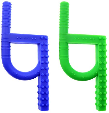 Anneau de Dentition Sensoriel, Aide à la Mastication, pour Autisme, TDAH et Troubles Anxieux(Bleu-vert)