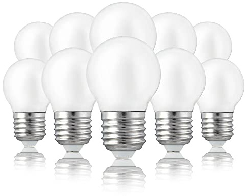 hellum LED Glühbirne E27 10er warmweiß 4,5W LED Birne ersetzt 40 Watt matt | LED Lampe 470 Lumen 2700 Kelvin, E27 Vintage LED Leuchtmittel, Glühlampe Mini Globe, LED Filament innen & außen 220506