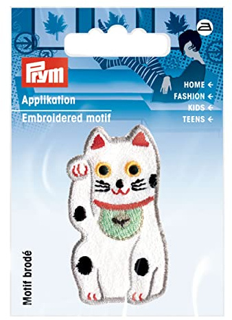 Prym 924312 Applikation Winkekatze weiß