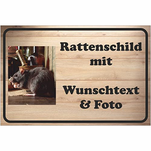 INDIGOS UG - Aufkleber - Ratte - mit Wunschtext und Foto - Spruch - Design Deko Geschenkidee individuell personalisiert - Schilder selbst gestalten