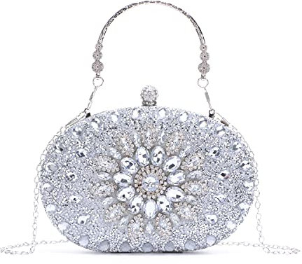 LHHMZ Pochette da sera da donna con strass Borsa tote con diamanti scintillanti per la festa di nozze
