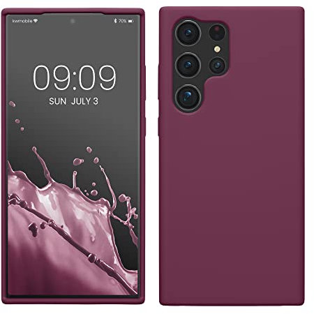 kwmobile Cover per Samsung Galaxy S23 Ultra Custodia - Back Case per Caricatore Wireless - Antiurto e Flessibile in Silicone TPU - viola bordeaux