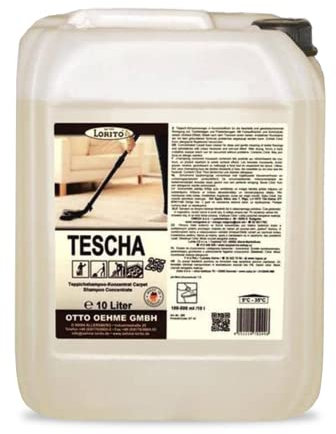 Lorito Tescha Teppichreiniger, 10 Liter Konzentrat, Teppichreinigungsmittel flüssig, Teppichshampoo zur Sprühextraktion, Teppichpflege und Reinigung von Teppich