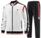 W JIANWANG Trainingsanzug Herren Fußball Traningsanzuganzug Sportanzug Freizeitanzug Sport Jogging Anzug Für Männer Trainingsanzüge Fussball Laufanzug Jogginganzug Set Weiß 140 M