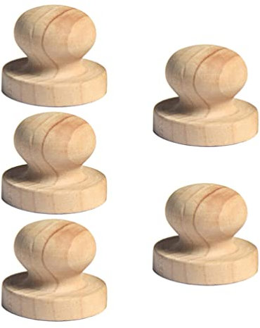 COHEALI 5st Schubladenknöpfe Aus Holz Scrapbook-stempel Stempelgriff Aus Holz Mini Holzstempel Set Poststempel Stempelkopf Versiegeln Diy Holz Stempel Holzwürfel Schrank Pflanze Bambus