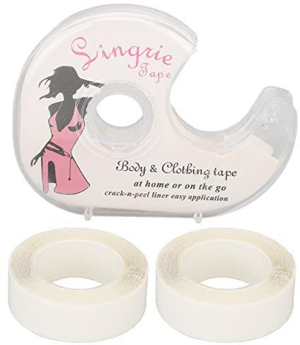 YUYTE Doppelseitiges Klebeband für Kleidung,Fashion Tape für Kleidung und Kleider,doppelseitig,transparent,überragende Haftung,geeignet für alle Stoffarten und alle Hauttöne,50 Fuß
