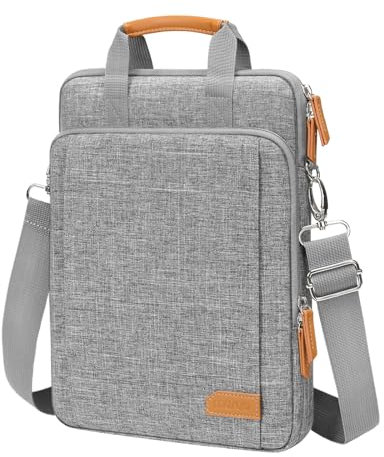 MOSISO 360 Protective Laptop Bag, 15.6 inch Vertical Computer Bag Compatible with MacBook Pro 16 inch, HP, Dell, Lenovo, Asus Notebook with Shoulder Strap & Front Raised & Vertical Pockets, Gray