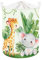 Clastyle 45L Süße Tropische Tiere Kinder Wäschekorb für Jungen Mädchen Elefant Rund Grüner Spielzeug Kleidung Aufbewahrungskorb für Kinderzimmer, 36x45 cm