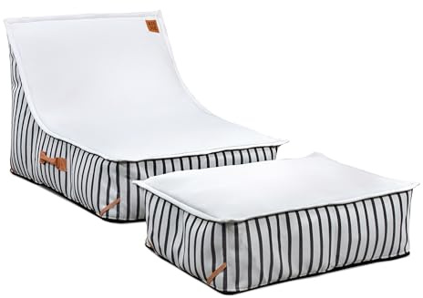 Big Joe Lux Sealander Pool Float and Patio Chair, Black and White Cape Stripe, Premier Mesh, Durable UV Protected Polyester Blend, No Inflation Needed
