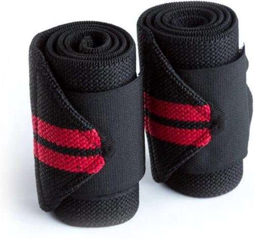 Go Go Gadget – 2 Stück hochwertige Armbänder für professionelle Fitness, Krafttraining, Powerlifting, Crossfit & Yoga – Rot & Schwarz – Elastisch & Kräftigend – Handgelenkschutz & Bandage