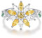 KINGWHYTE Gänseblümchen Ring 925 Sterling Silber Daumen Ringe für Frauen Einstellbare Cubic Zirkonia Kristall Citrin Ring You are My Sunshine Schmuck Ringe Frauen