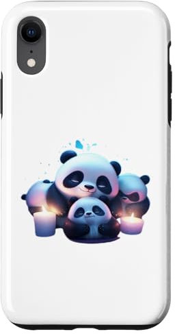Hülle für iPhone XR Schlafender Panda Bär Schlaf Bärchen Nacht Outfit Teddybär