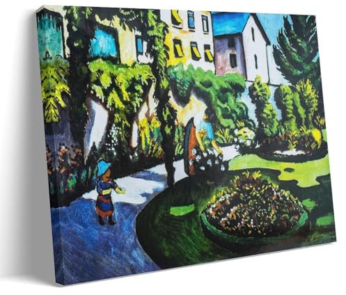 OqcEha August Macke Gartenbild, Kunstdruck, Leinwand, Wandkunst, dekoratives Schlafzimmer, modernes Zuhause, 40 x 60 cm