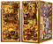 CUTEBEE DIY Book Nook Kit de Maison de Poupées Miniatures avec Meubles et Lumière LED,Puzzle 3D en Bois,Serre-Livres d'art,Kits de modèles pour Adultes à Construire(Fantastic Aimal Common Room)